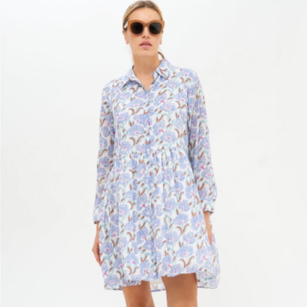 Oliphant Shirt Dress in Lucia Blue